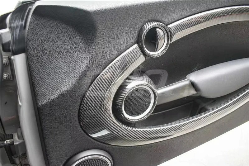 Trade Assurance Dry Carbon Fiber Interior Trim Fit For 2006-2013 Mini R55 R56 R57 R58 R59 LHD Inner Door Speaker Housing Cover